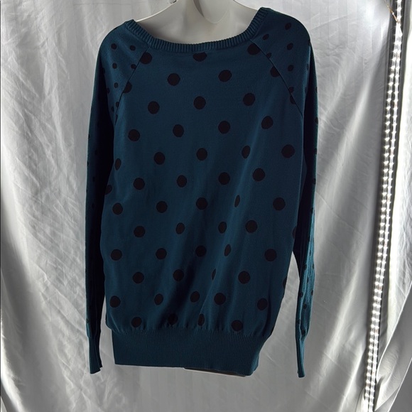 Torrid Teal Polka Dot Women's Sweater xl - Picture 3 of 6